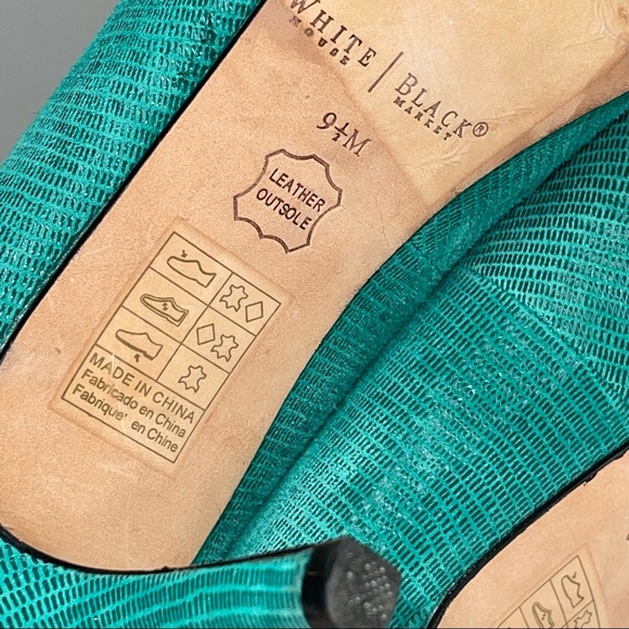 White House Black Market Jade Green Black Pump Heel 9.5 - Picture 13 of 16